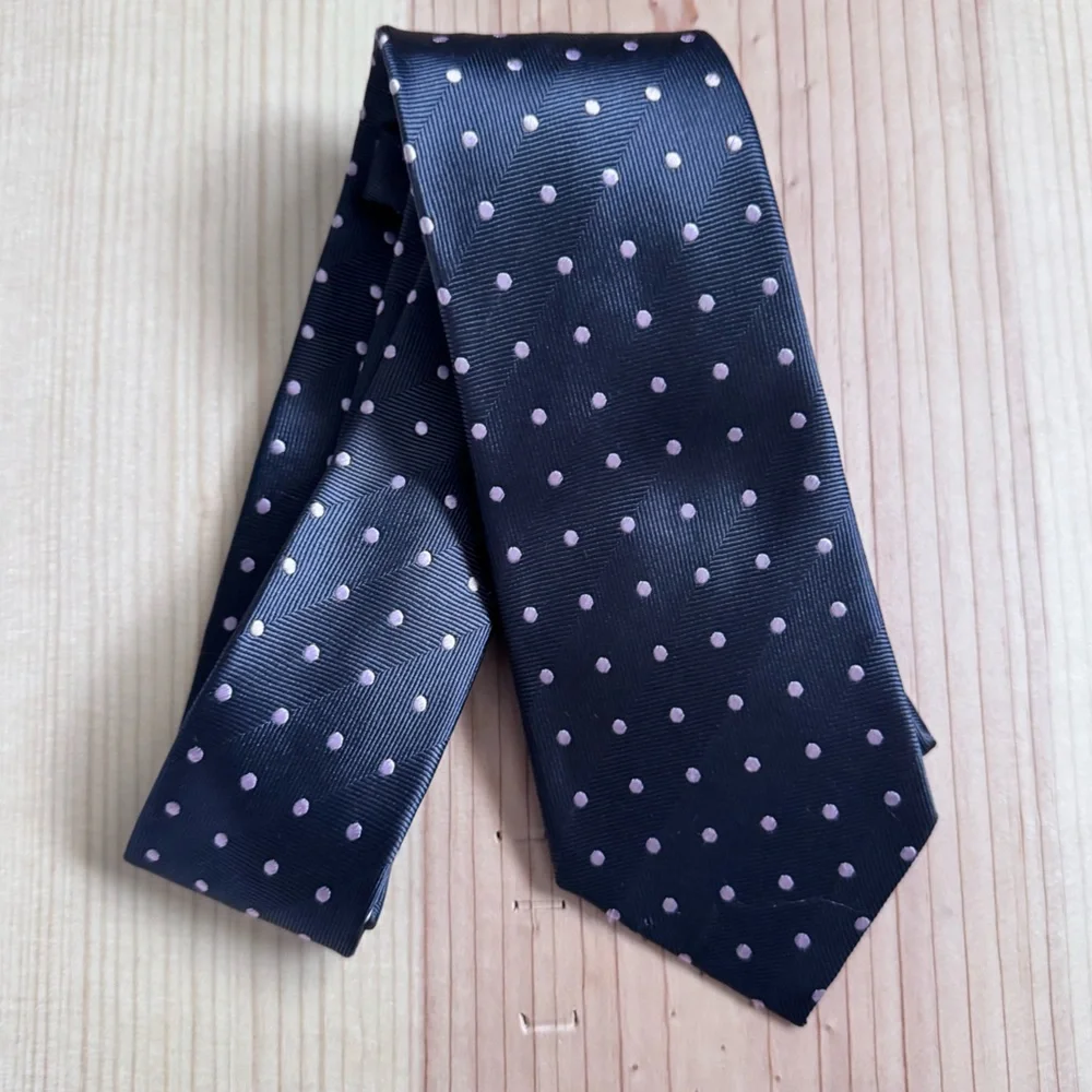 2/$20 Banana Republic 100% Silk Brown and Pink Polka Dot Tie